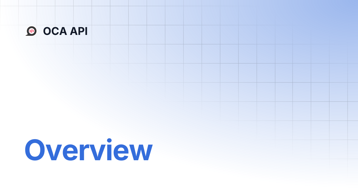 Overview | OCA API