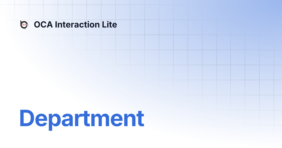 Department | OCA Interaction Lite