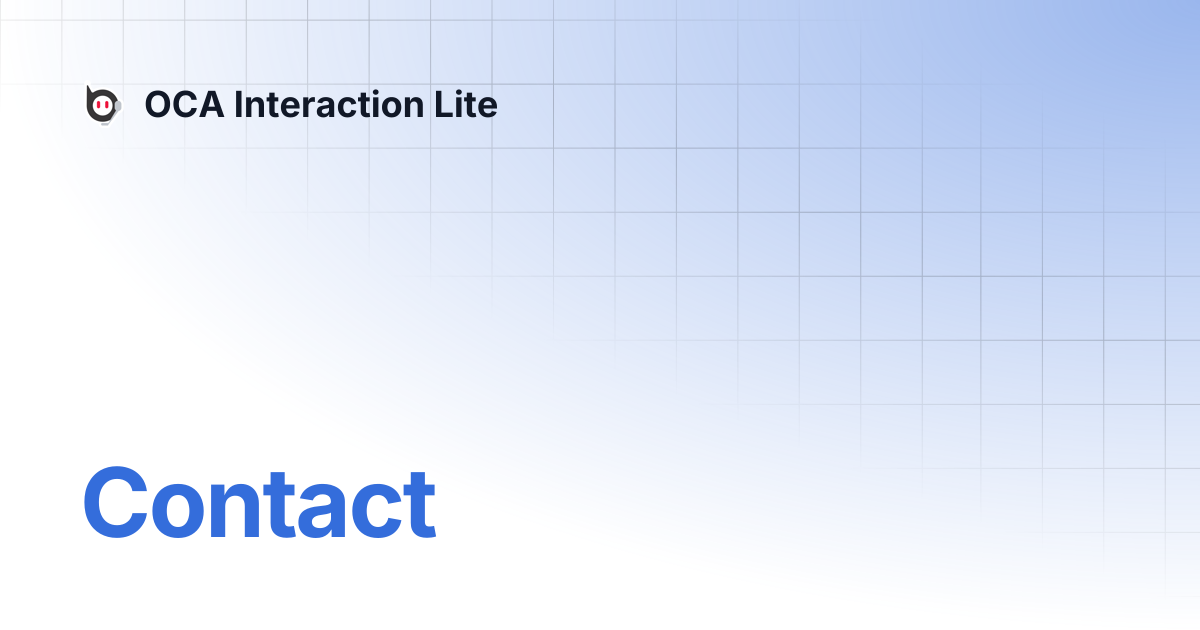Contact | OCA Interaction Lite